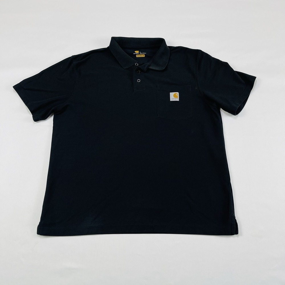 Carhartt Shirt Mens Large  Black Original Fit Pocket Polo K570 BLK.